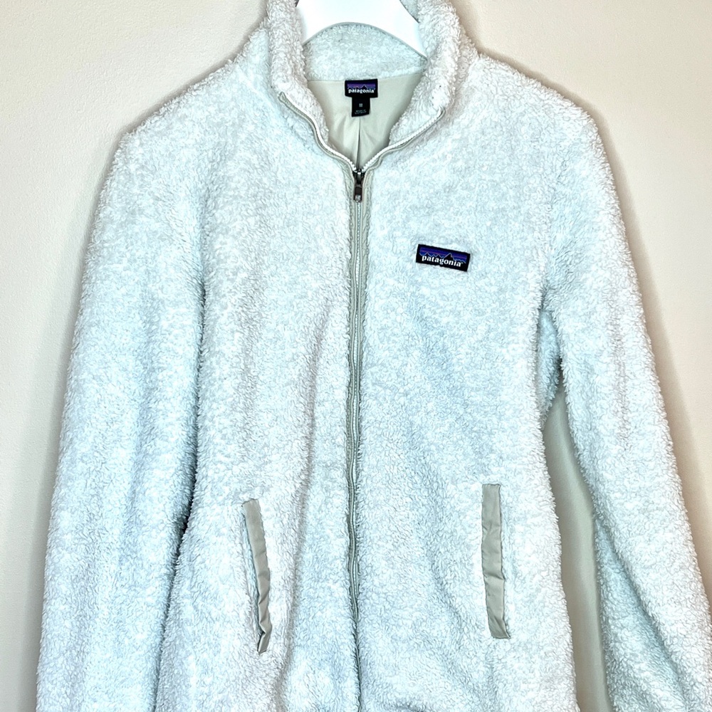 Patagonia Los Gatos Fleece Jacket Birch White Women’s Medium Full Zip Sherpa